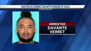 Houma Police announce arrest of man wanted in connection with murder of 8-year-old girl