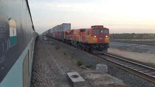 4500 Horsepower WDG4G | Roza WDG4G 49014 With Fully Loaded Double Stack Crossing Ranakpur express