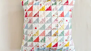 Half Square Triangle Pillow Cover  | Fast and Easy way