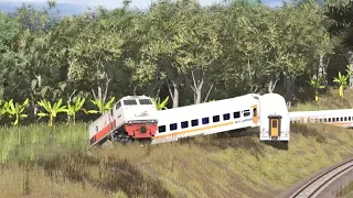 DRAMA KERETA API ANJLOK KE DALAM SAWAH