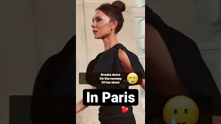 Victoria Beckham in Paris Fashion Week breaks down on the runway of her show 🥲 #shorts