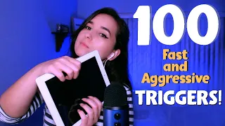 ASMR 100 FAST & AGGRESSIVE TRIGGERS (No Talking, 1 HOUR+) Blue Yeti mic