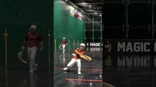 BACK to BACK to BACK Rebote saves with a PERFECT 2 wall to win the point!! #jaialai #battlecourt