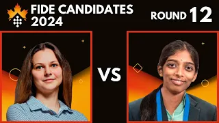 Anna Muzychuk vs Rameshbabu Vaishali | FIDE Women's Candidates 2024 | Round 12