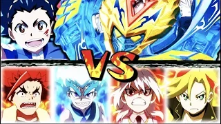 Cho Z Valkyrie/Valt VS The Evolved 4 Spin Emperors! | Beyblade Burst Battle