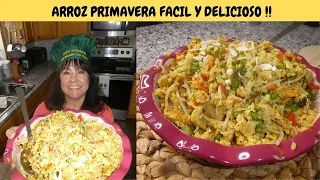 ARROZ PRIMAVERA CON POLLO Y VERDURAS!!VERDURAS QUE TE SOBRAN EN EL REFRIGERADOR!!!