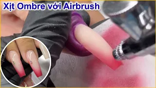 Cách Xịt deep French airbrush trên móng úp | JadeTang Nailsjobs