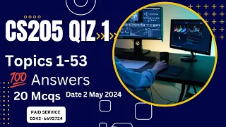 CS205 - Information Security Quiz 1 💯 percent Answer||2-5-2024|| Solution