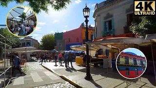CAMINITO, LA BOCA el BARRIO más COLORIDO de Buenos Aires 🎨🎨🎨 - Virtual Walk Tour February 2022 [4K]