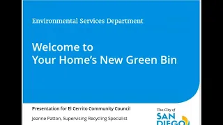 San Diego Green Bin Recycling: video1225614056