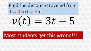 Total Distance Given Velocity Function And Time Interval