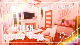 No Gamepass Modern Blush One Story Family Home - Speedbuild and Tour - iTapixca Builds