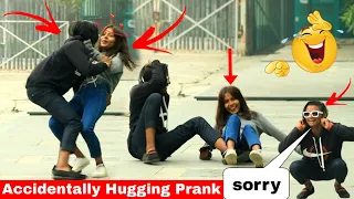 Accidentally Hugging Prank 😂On Cute Girls I Epic Reaction |  it's Monti prank