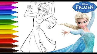 COLOR ELSA FROM FROZEN COMPILATION | Disney Princesses | Disney Coloring Pages | Imagine it