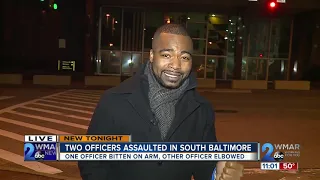 Two officers assaulted in South Baltimore