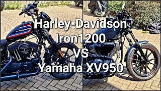 Harley Davidson Iron 1200 vs Yamaha XV950