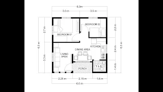 small house design 6x6 meters (36 sqm) / 20x20 feet (400 sqft)