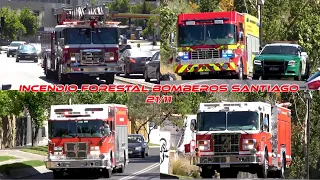 [Bomberos Santiago] Unidades respondiendo a INCENDIO FORESTAL en Las Condes.