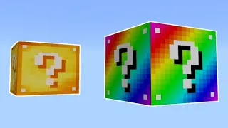 I tested rainbow lucky blocks in Minecraft.