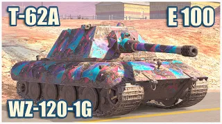 T-62A, E 100 & WZ-120-1G FT • WoT Blitz Gameplay