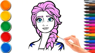 Elsa Drawing: Easy Tutorial for Kids