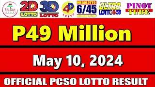 Lotto Result Today 9pm May 10 2024 6/58 6/45 4D Swertres Ez2 PCSO