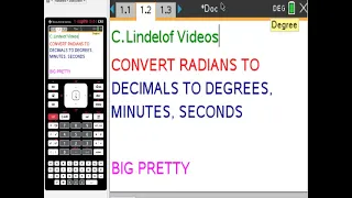 Ti Nspire CAS RADIAN TO DEGREES W DECIMALS TO DEGREES MINUTES SECONDS