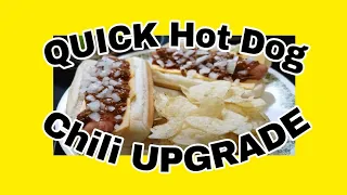 Quick Hot Dog Chili - making canned chili taste great