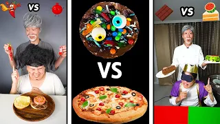 Left or Right Emoji Food Challenge Impressive hamburgers, pizza funny Mukbang 🍔 🍕