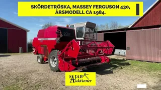 Skördetröska, Massey Ferguson 430, årsmodell ca 1984 | Sajab Auktioner