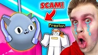 Zostałem *OSCAMOWANY* ⚠️ na (TITANIC CAT) 🎁 z NOWEJ MASZYNY 🤖 przez *TWÓRCĘ* 🥸 PET SIMULATOR X 😭