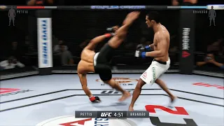 Anthony Pettis vs. Diego Brandao heavy leg kick (EA sports UFC 2 ) KO Knockout