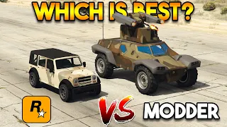 GTA 5 ARMY CRUSADER VS MODDER ARMY VEHICLE !  (ROCKSTAR GAMES VS MODDER)