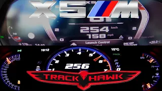 2022 BMW X5M G05 V8 Twin turbo Competition vs 2021 Jeep Grand Cherokee Trackhawk V8 - Battle