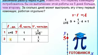 ОГЭ Задание 22 Задача на работу Дробно рациональное уравнение