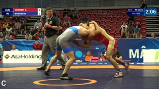 1/2 FS - 60 kg: P. BIABANI (IRI) df. K. CHYMBA (RUS), 5-1