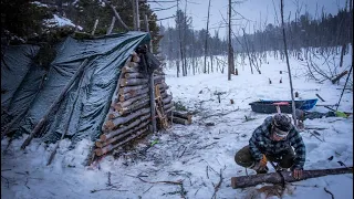 Primitive Survival Shelter with Fire, Bushcraft Camp & Ferro Rod Tips