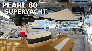 $4,195,000+ PEARL 80 YACHT TOUR Mini SuperYacht WALKTHROUGH & SPECS / LIVEABOARD Luxury Motor Yacht