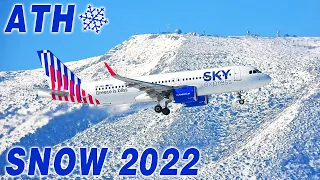 Snow at Athens Airport ❄️ 23-26 January 2022 - Blizzard ⚡️"Elpida"