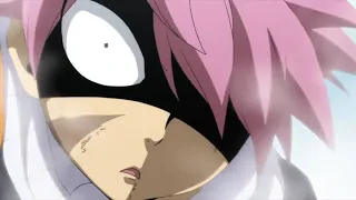 Erza stopping the fight between natsu and gray