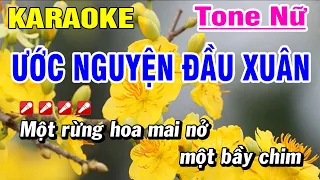 Karaoke Ước Nguyện Đầu Xuân Tone Nữ Nhạc Sống 2023 | Hoài Phong Organ