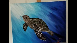 Easy Sea turtle painting