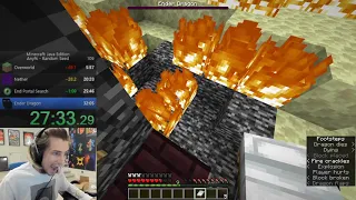 Xqc beats forsen's record with a time of 27:42 - (Xqcow: Minecraft)