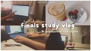 finals study vlog 📖 — college : productive late nights, cramming 2 subjects, busy days