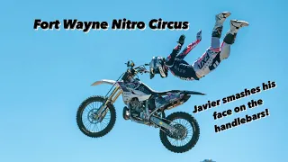 Javier smashes his face on the handlebars | McNeils massive Whip | Fort Wayne Nitro Circus