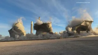 Demolition experts implode 3 cooling towers in Muhlenberg County