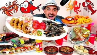 تحدي المأكولات البحرية - وجبة عملاقة منالأكل البحري بنسبة بروتين عالية ! SEAFOODCHALLENGE