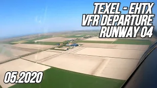 Texel EHTX Departure and Take-off from Runway 04