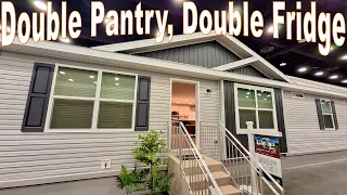 Love this double pantry double fridge modular home