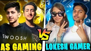 As Gaming vs Lokesh Gamer 2 Vs 2 😆 Clash Squad Match Garena Free Fire